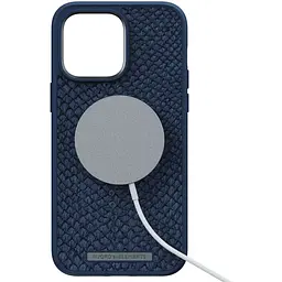 Чохол-накладка Njord Salmon Leather MagSafe Case Blue для iPhone 14 Pro Max (NA44SL01) - мініатюра 6