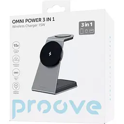 Бездротовий зарядний пристрій Proove Omni Power 3в1 Gray (WSOP15020003) [103728] - мініатюра 3