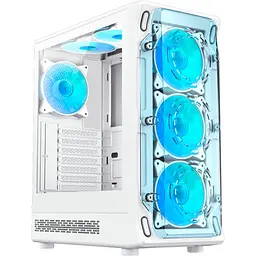 Корпус GameMax Starlight 2 AW, White, без БЖ, Mid Tower, для ATX / MicroATX / Mini-ITX, 1xType-C / 1xUSB 3.0 / 1xUSB 2.0, макс. CPU - 155 мм / VGA - 330 мм, 6x120 мм ARGB, бічна панель із загартованого скла - мініатюра 2