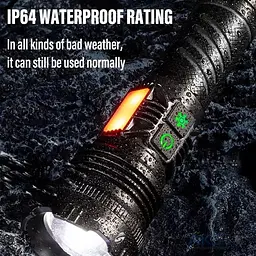 Ручной фонарь BL-A93-GT200 + COB zoom + PowerB + Type-C + 26650 - мініатюра 3