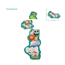 Дитяча магнітна гра "Друзі з джунглів" DoDo Toys 200256, 8 елементів - мініатюра 4