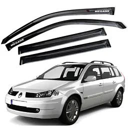 Дефлектори вікон вітровики для Renault Megane II 2002-2008 Універсал Гнучкі (Acrylic)