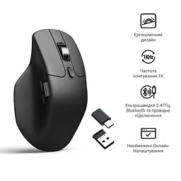 Мишка Keychron M6S Wireless/Bluetooth/USB Black (M6S-A72) - мініатюра 6