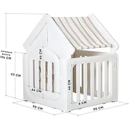 Манеж-будиночок для дітей Mealux Lulu House (KD-C029 White) - мініатюра 2