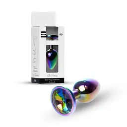 Анальна пробка з кристалом B - Series HeavyFun Plug-Jewellery Multicolour, 7 см (райдужний) - мініатюра 7