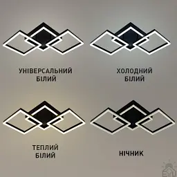 Смарт люстра керована світлодіодна SQUARE 3S 90 Вт 887x420x135 мм Чорна ESLLSE - мініатюра 3