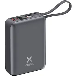 Батарея універсальна Vinga 20000 mAh 45W Display Cable (VPBB2045C)