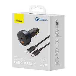 АЗУ Baseus Qualcomm Quick Charge 5 Technology Multi-Port Fast 100W USB+2Type-C+Cable Type-C TZCCZM-0G Black - мініатюра 6