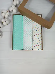 Пелюшки дитячі a.l.babybox Горох 50х80 см 3 шт. Різнокольоровий (NA 18169411)