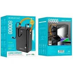 Умб Borofone Terra fully compatible power bank 80000mAh BJ32 чорна 6941991100062 - мініатюра 2