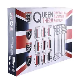 Радіатор біметалевий секційний Queen Therm 500/120 (кратно 10), Білий - мініатюра 3