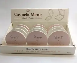 Дзеркало косметичне Cosmetic Mirror Flamingo кишенькове подвійне кругле
