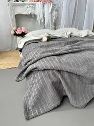 Покривало Zeintex Palermo махрове бавовняне сіре 210х300 см - мініатюра 4
