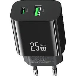 Мережевий зарядний пристрій Usams T65 US-CC315 25W Black (CC315TC01) [164374] - мініатюра 3