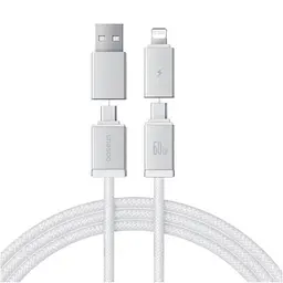 USB/PD кабель Baseus Versatile Two-for-Two U+C to C+L 60W 1m белый P10383000211-00