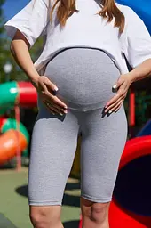 Велосипедки для вагітних із високим поясом на животик Parma Lullababe розмір S Меланж - мініатюра 7