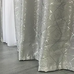 Льняні штори "бите скло" світло-сірого кольору 2шт. 150х270 з білим шифоновим тюлем 400х270, на та ALBO pbe0052744 - мініатюра 6