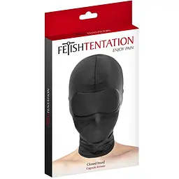 Капюшон для Бдсм із закритими очима та ротом Fetish Tentation Closed Hood (чорний) - мініатюра 2