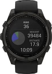 Смарт-годинник Garmin Fenix 8 51mm Solar Sapphire Carbon Gray DLC Titanium w. Black/Pebble Gray S. Band (010-02907-10/11/7 - мініатюра 2