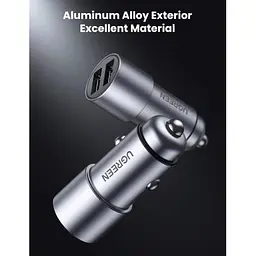 Автомобільний зарядний пристрій Ugreen CD130 Dual USB Car Charger 24Вт 2.4A - мініатюра 7
