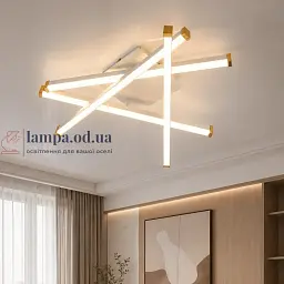 Сучасна стельова LED люстра Diasha 2535WH біла 56W димер 63 см 14-19 м2