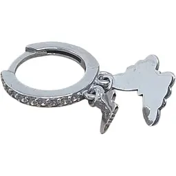 Срібна моносережка Ірій Метелик з фіанітами. 4871