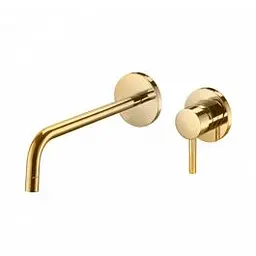 Змішувач для раковини настінний Paffoni Light вилив 248 мм honey gold LIG106HG70, Золотий