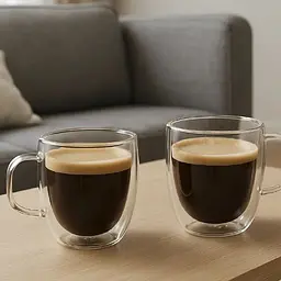 Набір чашок Magio MG-1296 з подвійними стінками 300 мл 2 шт. (1296MG) - мініатюра 2