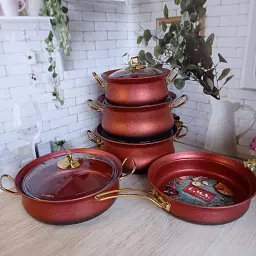 Набір посуду O.M.S. Collection 3045-IND-Red 9 предметів - мініатюра 3