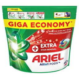 Капсули для прання Ariel Pods+ All-in-1 Extra Stain Removal Екстрасила виведення плям 60 шт. (8700216764032) - мініатюра 2