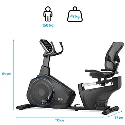 Горизонтальний велотренажер Gymtek XBR6000 електромагнітний синій - мініатюра 19
