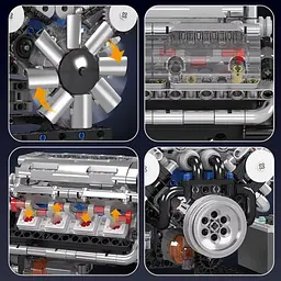 Конструктор Mould King Двигун мотор V8 (10088) [161056] - мініатюра 5