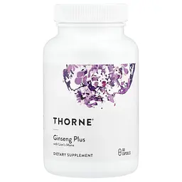 Супер енергія з женьшенем та їжовиком Thorne Ginseng Plus with Lion's Mane 60 капсул