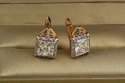 Сережки Xuping Jewelry терем з родієм 1,4 см золотисті - мініатюра 2
