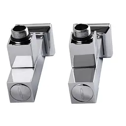 Набір кран напівоборотний кутовий з американкою Solomon Lux 1/2″ Cube chrom 8888 (2шт.) 000021913 - мініатюра 10