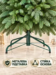 Лита штучна ялинка ТЗ21 Сільва 210 см з густою хвоєю на металевій підставці, зелена (49676496) - мініатюра 5