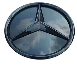 Емблема решітки Mercedes W206 3D чорний глянець d=180 мм пластик (на защіпках) ОЕМ A0008882300