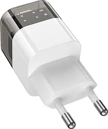 Адаптер живлення - зарядний пристрій Hoco C125a 25 W 1 USB-C прозорий чорний