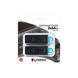 USB флеш накопичувач Kingston 2x64GB DT Exodia Black+Blue USB 3.2 (DTX/64GB-2P) - мініатюра 5