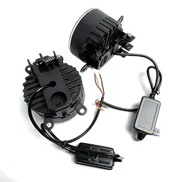 Протитуманні LED Фари круглі D90 мм / Лінза з ДХО / 12V / 22W / 6000K-COB / 2 шт. - мініатюра 3