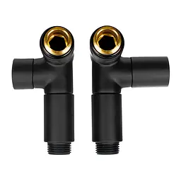 Комплект дизайн кранів під ТЕН Ideale Senso 1/2”x1/2” чорний, Чорний - мініатюра 4