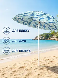 Пляжна парасолька ромашка 2 м синя з дельфінами від сонця з Anti-UV покриттям і чохлом (49676293) - мініатюра 4