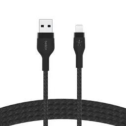 Кабель Belkin USB-A > Lightning заряджання/синхронізації 1м, плетений, силіконовий, з ремінцем на ма teh0013622 - мініатюра 2