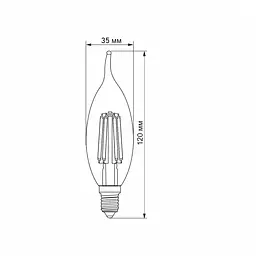 LED-лампа Videx Filament C37Ft 6W E14 4100K (25796-000) - мініатюра 3