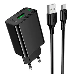 Адаптер сетевой HOCO Type-C cable Leader single port charger set CS92A 1USB, 18W/3A, QC