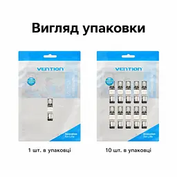 Екранований мережевий штекер Vention 10 шт. конектор RJ45 8P8C Cat6A FTP для мереж 10 Гбіт/с монтаж без обтискних кліщів для жил 23–26 AWG для кабелю діаметром до 8,7 мм організатор для проводів діаметром до 1,6 мм багаторазове використання схеми T568A і T568B фіксація кабелю стопорною гайкою позолочені контакти сірий (IDPH0-10) - мініатюра 14
