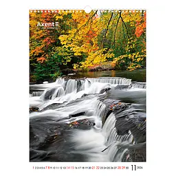 Календар настінний Axent А3 Waterfalls 2026 рік (8804-26-2-A) - мініатюра 12