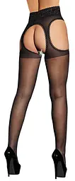 Колготки Cottelli Legwear з вирізами, 3 (чорний) - мініатюра 2