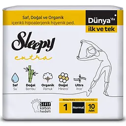Прокладки гігієнічні Sleepy Extra Normal (240 мм) 5 крапель 10 шт. ультратонкі