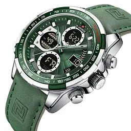 Наручний годинник чоловічий Naviforce Fly ArmyGreen Сріблястий (2743) - мініатюра 2